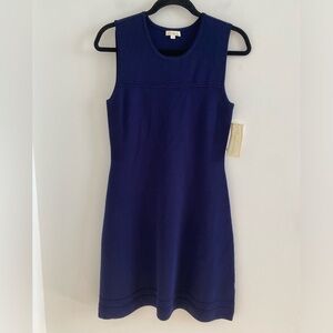 Shoshanna Navy Sleeveless Knit A-line Bodycon Mini Dress Size Medium New W/ Tag